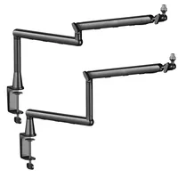 Support de microphone en métal réglable, bras articulé avec support caché pour diffusion en direct et enregistrement, support de microphone à câble