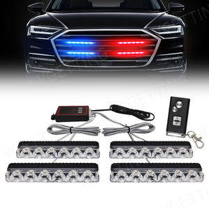 Nouvelle Mode 4X6 Voiture Led Grille Lumière Stroboscopique D'urgence <span class=keywords><strong>Télécommande</strong></span> Sans Fil Grill Signal Avertissement Clignotant Balise Ambulance Lampes - Product Image 1