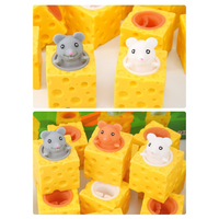 Kaasmuis Squishy Pop-up Muis Kaas Speelgoed TPR Zacht Rubber Zintuiglijk Fidget Speelgoed met Verborgen Muis voor Angst en Stressverlichting