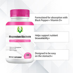Cápsulas de Glicinato de Magnesio de Marca Privada OEM, Suplemento para el Cuidado de la Salud Muscular con Cápsulas de Vitamina D - Product Image 6