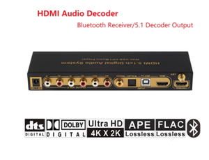 4K @ 60Hz HDMI 2,0 Extractor de audio Convertidor DTS AC3 5.1CH Decodificador de audio digital ARC SPDIF Coaxial Entrada de audio de PC-USB - Product Image 3