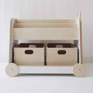 Estantería <span class=keywords><strong>de</strong></span> <span class=keywords><strong>Madera</strong></span> Montessori <span class=keywords><strong>con</strong></span> <span class=keywords><strong>Ruedas</strong></span>, Librería Infantil Rústica <span class=keywords><strong>con</strong></span> 2 Cajas <span class=keywords><strong>de</strong></span> <span class=keywords><strong>Juguetes</strong></span> <span class=keywords><strong>de</strong></span> <span class=keywords><strong>Madera</strong></span> - Product Image 5