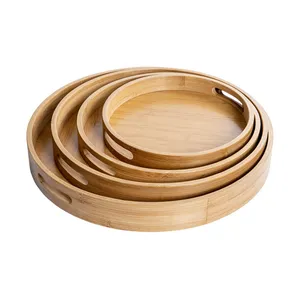 Бамбуковый индивидуальный японский бинауральный портативный Круглый Домашний набор для выпечки, маленький чайный поднос