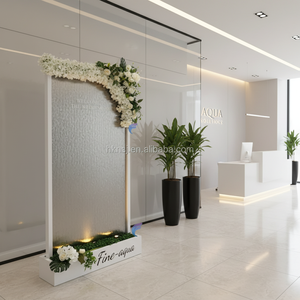 Floor standing stainless steel free standing waterfall used for room divider with led <b>light</b> - Product Image 6