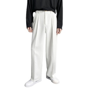 Trajes para Hombre IStapromo, Pantalones de Moda Urbana China, Traje Negro con Pantalones Blancos, Pantalones de Vestir Ajustados - Product Image 1