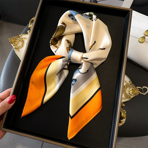 جودة عالية فاخرة تصميم الحصان نمط المطبوعة العصابات الحرير منديل 70*70 متعدد الوظائف أغطية الرأس وشاح مربع الشعر - Product Image 1