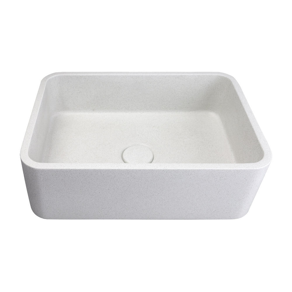 Handmade Eco-Friendly White Cement Wash Basin Indoor/Outdoor Simple  Concrete Sink for Bathroom Hotel Simple Concrete Wash Basins - Main Image
