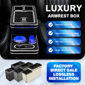 Boîte d'accoudoir avec lumière ambiante et charge sans fil, accessoires intérieurs automobiles pour Toyota ROOMY <span class=keywords><strong>THOR</strong></span> TANK JUSTY - Product Image 2