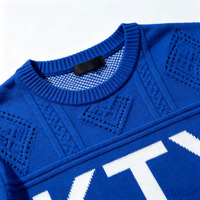Pull tricoté personnalisé pour homme, motif jacquard, avec détails torsadés