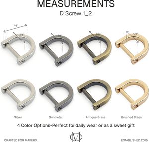 CRAFTMEMORE D Rings With Closing Screw Shackle Key Holder Horseshoe U Shape Dee Ring DIY Leather Craft <b>Purse</b> Replacement For Inc - Product Image 4