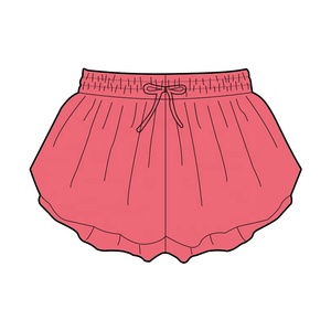 カスタムロゴキッズ蝶ヨガショーツキッズFlowyショーツ2-1女の子テニススカートソフトスポーツヨガジムランニングショーツ - Product Image 2