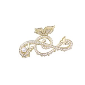 Coréen Strass Perle Notes De Musique Pinces À Cheveux Haute Qualité Alliage Métal Cheveux Griffe Requin Clip Femmes Cheveux Accessoires - Product Image 6