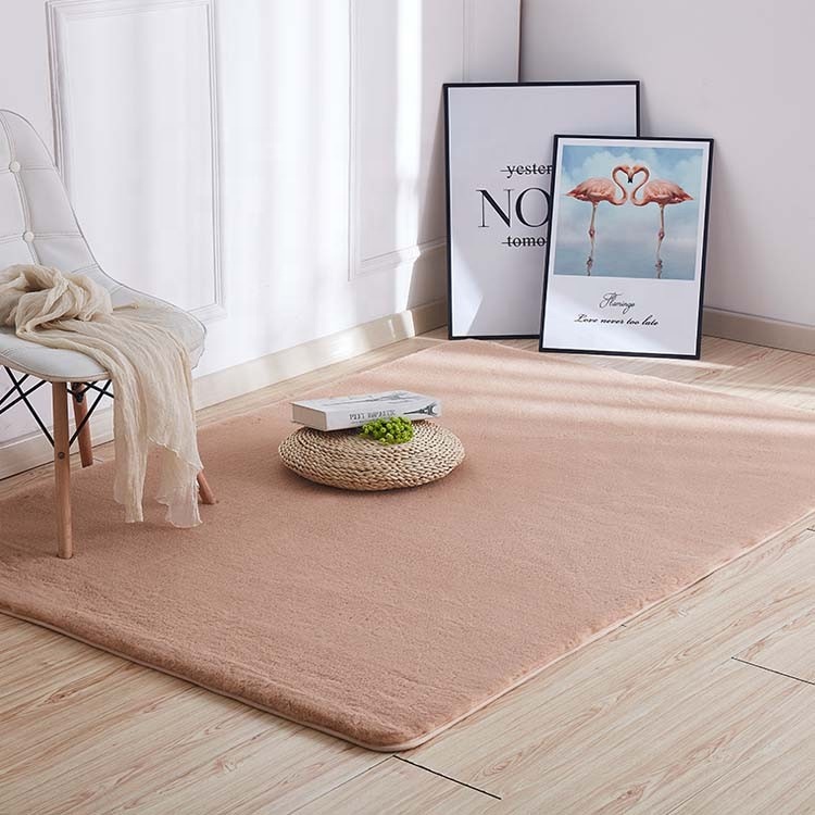 Коврики из искусственного кроличьего меха с противоскользящей войлочной подкладкой для гостиной, DIY искусственный мех, коврики для детской комнаты