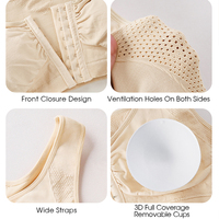Soutien-gorge de sport d'été respirant et sans armatures pour femmes grandes tailles, à fermeture dorsale, tissé, résistant aux chocs, avec effet push-up, marque privée, vente en gros