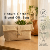 Tas Kemasan Kanvas Rustic Heavy Duty dengan Kancing, Branding Custom, Kantong Hadiah Katun Alami, Tas Souvenir Perusahaan Ramah Lingkungan