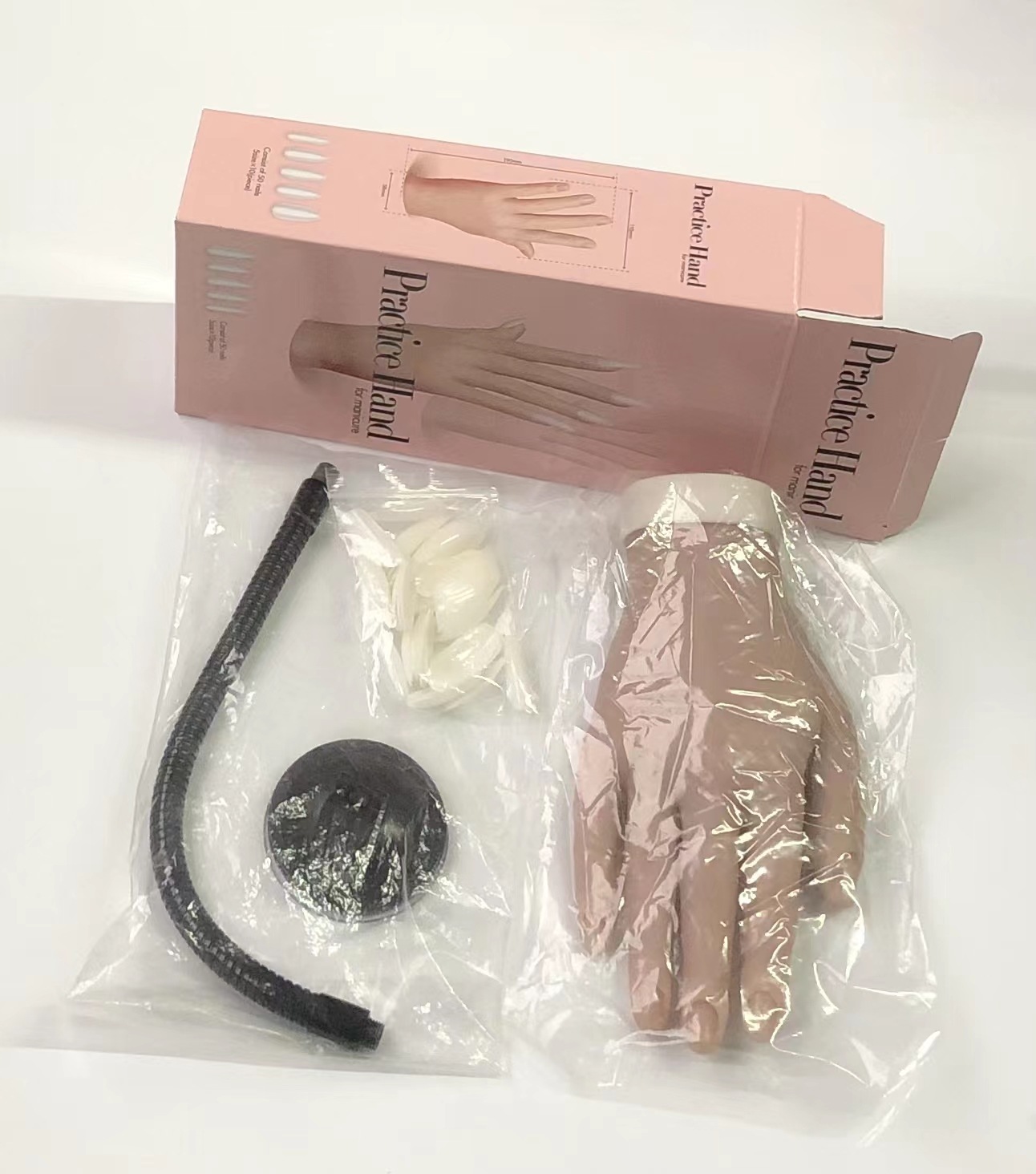 Main prothétique en silicone + support à vaisselle + 20 pièces à ongles