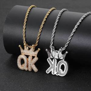 Pendentifs personnalisés en argent 925 plaqué or véritable, sertis de moissanite VVS, avec lettres et chiffres en forme de couronne, breloques Iced Out, certifiés GRA, B2B - Product Image 4