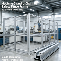 Profilé d'extrusion en aluminium en U sur mesure, rail de support 6063 6061 pour mur rideau, protection de machine et panneau solaire