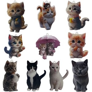 จี้แมวการ์ตูนอะคริลิครูปทรงไม่สม่ำเสมออุปกรณ์เครื่องประดับ DIY สำหรับงานฝีมือสร้างสรรค์ - Product Image 4