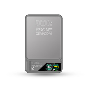 Batterie externe magnétique ultra-fine en alliage d'aluminium LF17, charge rapide sans fil 15W, écran TFT, support intégré, entrée Type-C - Product Image 1
