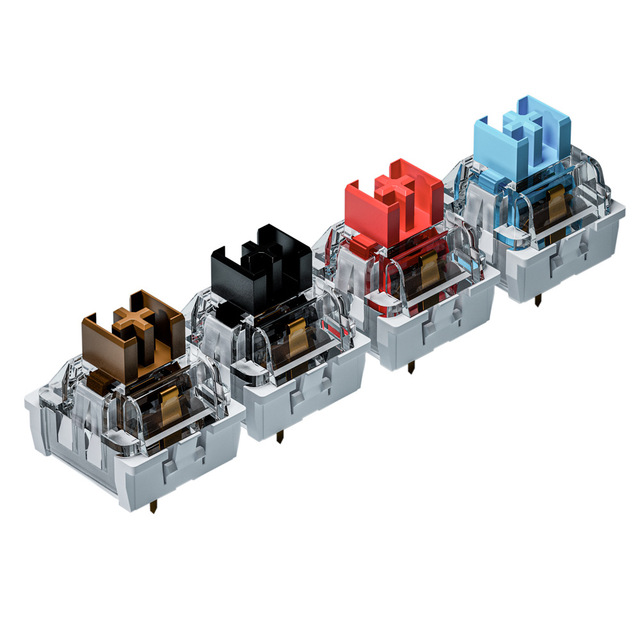 China Wholesale Mechanical Keyboard Switch 3-pin Silver Red Black Blue Brown Axis Clear RGB Customized Logo Model YKS-01