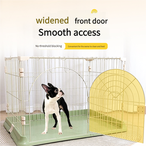 Venta al por mayor de fábrica, jaula de lujo para perros de interior, alambre de hierro sólido duradero, Clips fijos desmontables, caja de plástico para perros medianos y grandes - Product Image 2