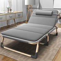 Lit de camping multifonctionnel portable et pliant Lit simple de grande taille avec matelas souple pour adultes