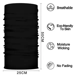 Ucuz Polyester tüp Bandana OEM ODM özel dikişsiz nefes siyah düz renk boru boyun körüğü