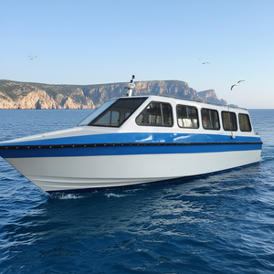 Grandsea Bateau-taxi touristique à grande vitesse de 28 pieds, en fibre de verre, petit bateau de passagers avec moteur, à vendre - Product Image 1
