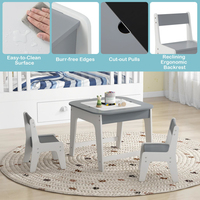 Table d'activités en bois 3-en-1 avec plateau amovible et tableau noir/tableau blanc/pour l'artisanat artistique et la crèche préscolaire