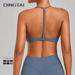 เสื้อชั้นในกีฬาสำหรับผู้หญิง Dingtai แบบปรับได้ สายรัดหลัง ทรงเต็มคัพ แผ่นรองถอดได้ คัพบาง ระบายอากาศได้ดี ยืดหยุ่นสูง - Product Image 2