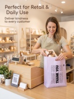 Sac en plastique HDPE durable avec poignée découpée, recyclable, écologique, pour vêtements et emballages d'achats, avec options personnalisées, enduit aqueux
