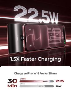 <span class=keywords><strong>แบ</strong></span><span class=keywords><strong>ต</strong></span>เตอรี่สำรอง LISEN Ultra-Compact 22.5W ความจุ 7000mAh ขนาดเล็กพกพาสะดวก ชาร์จเร็วผ่านพอร์ต USB-C สำหรับ iPhone 18 Samsung iPad AirPods - Product Image 2