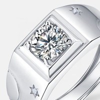 Bijoux en diamants de luxe, anneaux ajustables en argent sterling 925, alliances pour hommes, cadeaux pour la Saint-Valentin
