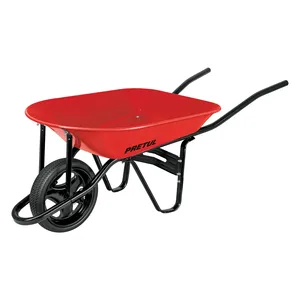 Scatola con 1 unità 4 ft³ carriola rossa, a prova di foratura, telaio tubolare, PRETUL - Product Image 1