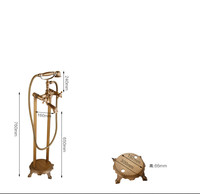 Robinet de douche et de baignoire sur pied, double poignée, finition laiton brossé, design moderne, pour hôtel, finition bronze