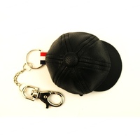 Personalizada abrasión de cuero resistente al desgaste Mini cremallera gorra de béisbol patrón llavero bolso llavero bolsa Accesorios