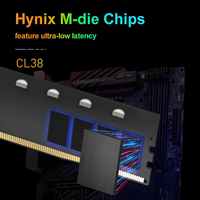 Mémoire RAM DDR5 pour ordinateur de bureau KingBank RGB 16G C28 C36 6000MHz DRAM ECC intégré UDIMM Blanc Hynix A-die/M-die Dissipateur thermique