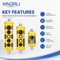 Station de commande suspendue XDL10 à 2 positions, sélecteur maintenu, contrôleur filaire 2-6 trous, 1NO, boîtier plastique IP54 pour palan-grue