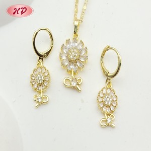 Marché de la bijouterie de Guangzhou, bijoux artificiels à prix bas, ensembles de bijoux plaqués or 18 carats pour mariée - Product Image 3