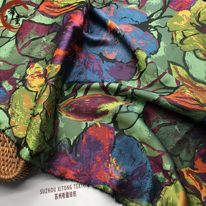 Tissu en <span class=keywords><strong>soie</strong></span> jacquard rétro léger de luxe, tissu de brocade teint en fil de <span class=keywords><strong>soie</strong></span> - Product Image 4