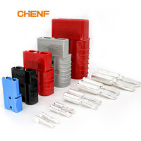 Connecteurs de prise de batterie automobile CHENF personnalisables, couleurs rouge/gris, 600V 50A-350A, bornes femelles bipolaires en laiton