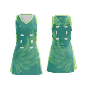 Robe de netball à motif de sublimation amical à changement rapide uniforme de robe de netball respirant professionnel pour les filles - Product Image 4