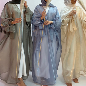 Yibaoli — robe musulmane <span class=keywords><strong>en</strong></span> satin et soie, abaya <span class=keywords><strong>en</strong></span> satin, modèle ouvert à la main, tenue de fête, nouveau design - Product Image 1