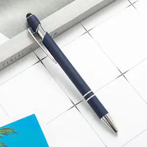 Metal basın kalem alüminyum çubuk kalem kapasitif dokunmatik tükenmez kalem özel logo