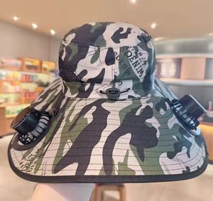 Casquette d'été anti-UV avec ventilateur intégré, 100 % coton, visière incurvée, fermeture réglable, protection solaire pour l'alpinisme et la pêche - Product Image 4