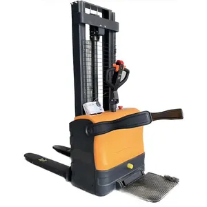 High Convenient Portable Good Quality Standing Electric 1.5T 1.6M Stacker Forklift Truck For Warehouse