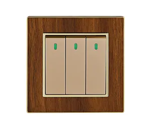 Good Selling High Quality UK/BS Standard Wall Switches 250V 10A Switches Sockets Fashion Wood Grain Panel Home Electrical Socket