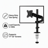 Support de moniteur économique pour bureau, bras de fixation ergonomique réglable en hauteur pour une organisation stable du bureau