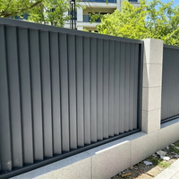 Clôture à persiennes en aluminium résistante aux intempéries pour jardin et balcon, revêtement noir en poudre, usage résidentiel extérieur